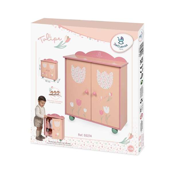 Decuevas Armario Ropero de Madera para Niños, Juguete Educativo de 3 Años, Materiales Metal Plástico Polyester