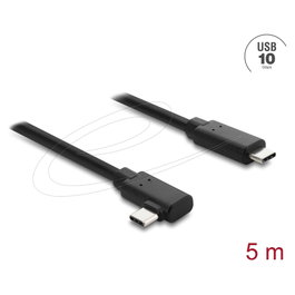 DeLOCK Cable Óptico Activo USB Type-C a USB Type-C Angular 5 m