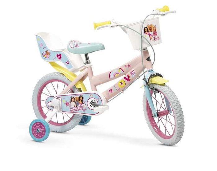 Bicicleta Barbie de 14 Pulgadas para Niños de 4 a 6 Años - Rosa