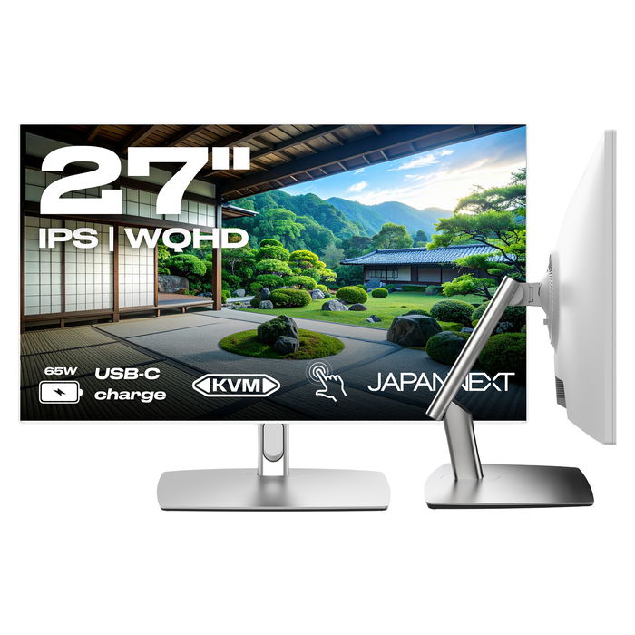 JAPANNEXT JN-IPS27WQHDR-C65W-FLD-T Monitor 68.58cm (27") WQHD IPS Touchscreen 2560 x 1440, 75Hz, HDR10, FreeSync, USB-C 65W, Negro