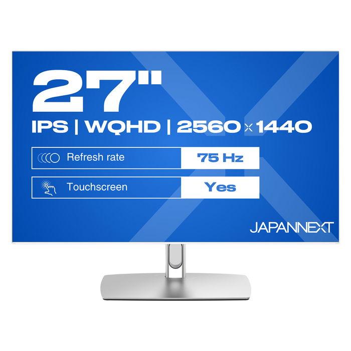 JAPANNEXT JN-IPS27WQHDR-C65W-FLD-T Monitor 68.58cm (27") WQHD IPS Touchscreen 2560 x 1440, 75Hz, HDR10, FreeSync, USB-C 65W, Negro