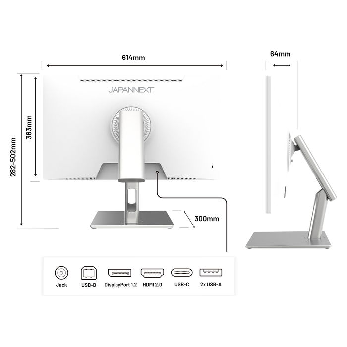 JAPANNEXT JN-IPS27WQHDR-C65W-FLD-T Monitor 68.58cm (27") WQHD IPS Touchscreen 2560 x 1440, 75Hz, HDR10, FreeSync, USB-C 65W, Negro