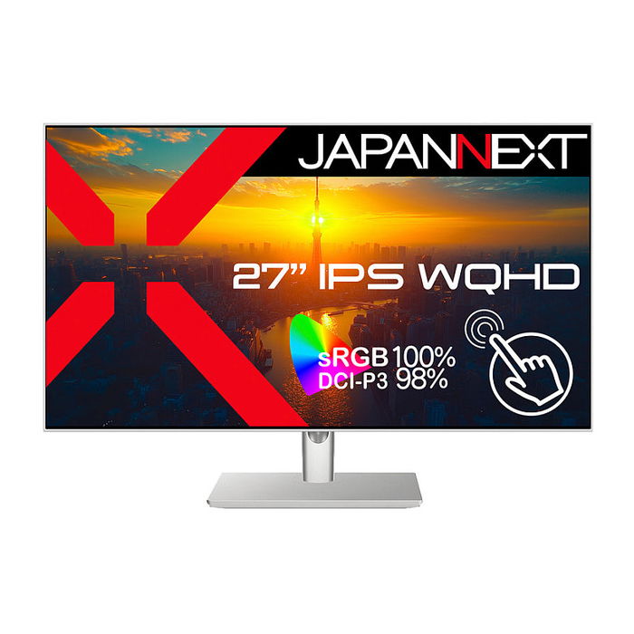 JAPANNEXT JN-IPS27WQHDR-C65W-FLD-T Monitor 68.58cm (27") WQHD IPS Touchscreen 2560 x 1440, 75Hz, HDR10, FreeSync, USB-C 65W, Negro