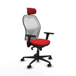 PIQUERAS Y CRESPO Silla de oficina Jorquera con mecanismo Sincro, Rojo y Blanco