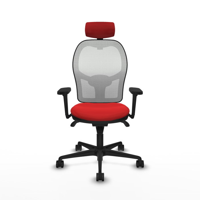 PIQUERAS Y CRESPO Silla de oficina Jorquera con mecanismo Sincro, Rojo y Blanco