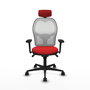 PIQUERAS Y CRESPO Silla de oficina Jorquera con mecanismo Sincro, Rojo y Blanco