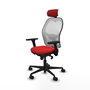 PIQUERAS Y CRESPO Silla de oficina Jorquera con mecanismo Sincro, Rojo y Blanco