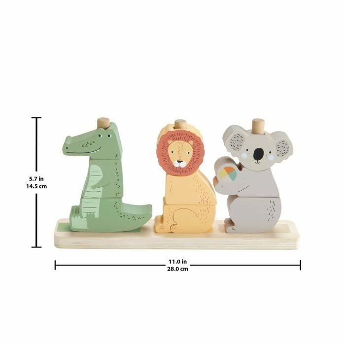 Fisher-Price Animales de madera para apilar y clasificar, 10 piezas HXV04