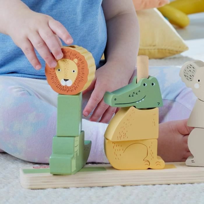 Fisher-Price Animales de madera para apilar y clasificar, 10 piezas HXV04