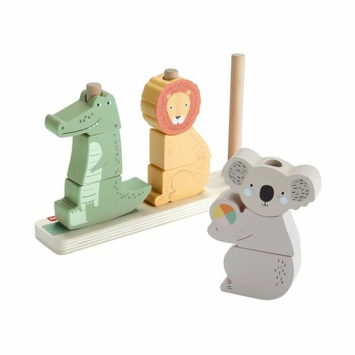 Fisher-Price Animales de madera para apilar y clasificar, 10 piezas HXV04