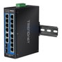 TRENDnet TI-G162 Switch Industrial 16 Puertos Gigabit Ethernet, 14x RJ-45 + 2x SFP, Montaje en Carril DIN y Pared, 32 Gbit/s, IP30