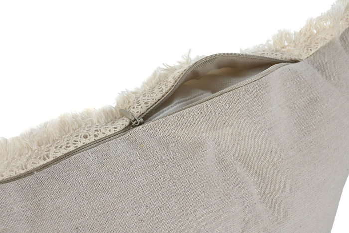 DKD Home Decor Cojín de Algodón Bordado Crudo 45x45 cm DKD Home Decor Cojín de Algodón Bordado Crudo 45x45 cm