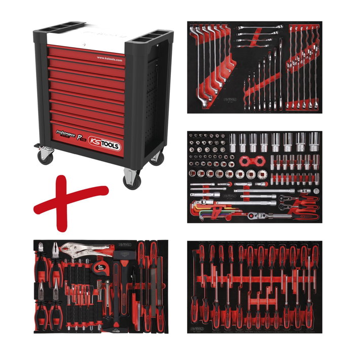 KS Tools Performanceplus Tool Trolley Set P10 con 180 herramientas KS Tools Performanceplus Tool Trolley Set P10 con 180 herramientas
