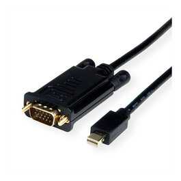 ROLINE Cable Mini DisplayPort a VGA Macho ST, 3 Metros Negro, Resolución 1920x1200, Plug and Play - 04/11/5978