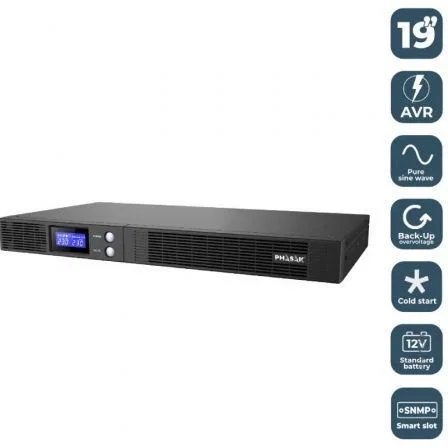 Phasak PH 7540 SAI Interactivo 750VA 450W 4 Salidas Rack 19" AVR 220V 50/60Hz Phasak PH 7540 SAI Interactivo 750VA 450W 4 Salidas Rack 19" AVR 220V 50/60Hz