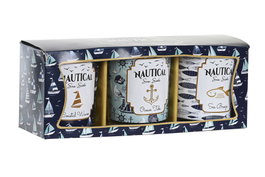 DKD Home Decor Set de 3 Velas Náuticas Azul