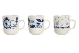 DKD Home Decor Mug Atlantico Azul Blanco Porcelana 8.5 x 10 x 11.5 cm (6 Unidades)