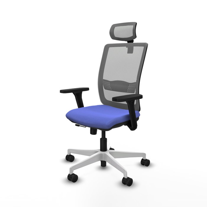 PIQUERAS Y CRESPO Silla de oficina Haches con mecanismo Sincro/Traslack Azul y Gris PIQUERAS Y CRESPO Silla de oficina Haches con mecanismo Sincro/Traslack Azul y Gris