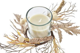 DKD Home Decor Vela Set de 2 Mostaza Beige 19 x 9.5 x 7 cm Perfumada