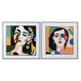 DKD Home Decor Cuadro de Aluminio Mujer Abstracto Surtido de 2 Piezas 80x80 cm