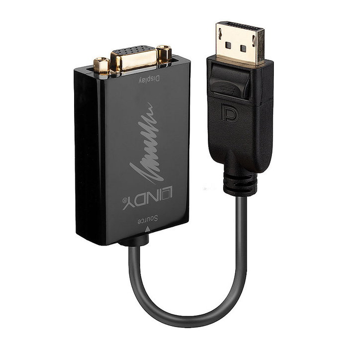 Lindy 41006 Convertidor Activo DisplayPort 1.2 a VGA Negro