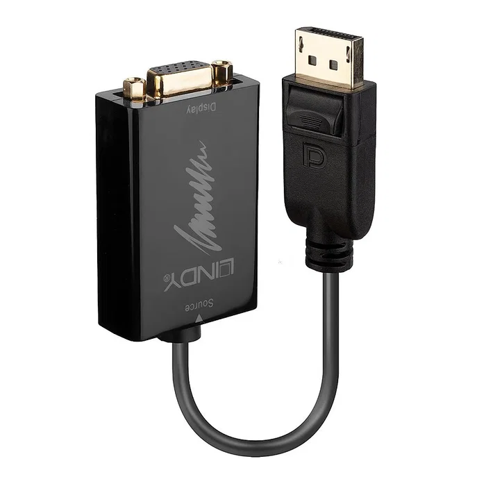 Lindy Convertidor Activo DisplayPort 1.2 a VGA, 0,15 m, Negro