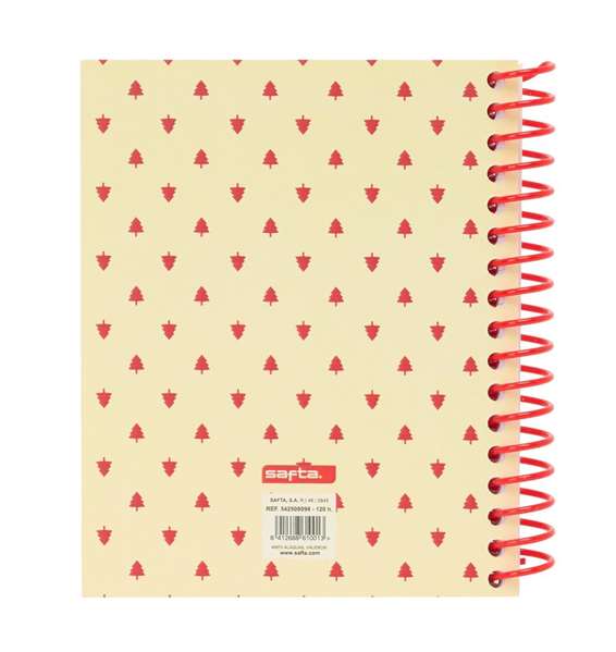 Safta Bloc A6 120 Hojas Arbolitos Merry Xmas 11,8x14,6cm