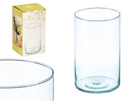 Giftdecor Jarron de Cristal Cilindro Transparente 12 cm Diam x 21 cm Alto (Set de 12)