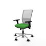 PIQUERAS Y CRESPO Silla de oficina Haches con mecanismo Sincro/Traslack, Verde y Blanco