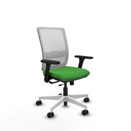 PIQUERAS Y CRESPO Silla de oficina Haches con mecanismo Sincro/Traslack, Verde y Blanco