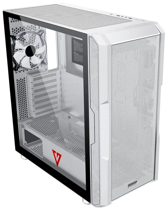Modecom Volcano Amirani blanca Torre Midi Tower ATX Gaming con Ventiladores ARGB y Cristal Templado
