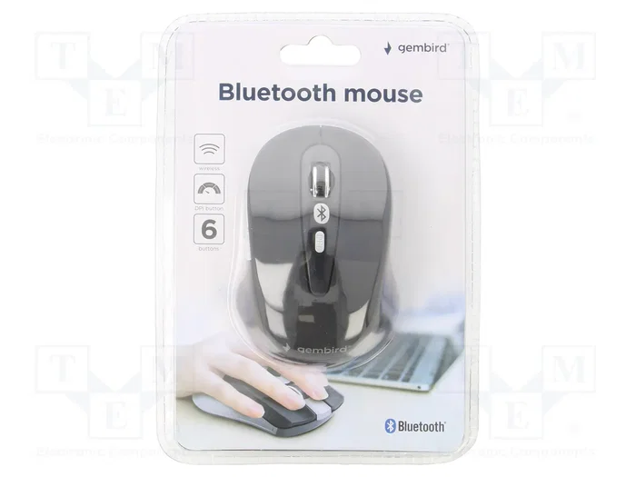 Gembird MUSWB-6B-01 Ratón Óptico Bluetooth 6 Botones 1600 DPI Negro