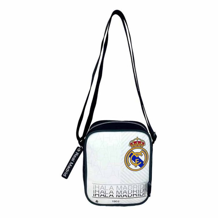 CYP BRANDS Bandolera Real Madrid 17x9x21cm con Cremallera y Gran Capacidad para Uso Diario