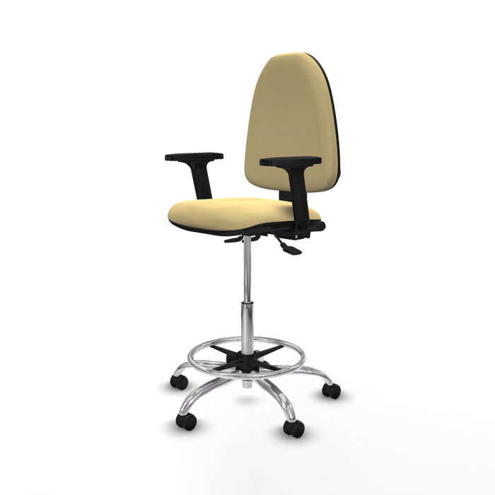 PIQUERAS Y CRESPO Taburete Aýna con mecanismo Asincro, Similpiel Crema PIQUERAS Y CRESPO Taburete Aýna con mecanismo Asincro, Similpiel Crema