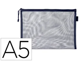 Liderpapel Bolsa Zipper Bag Poliéster Transpirable Multiusos Din A5 Azul Marino