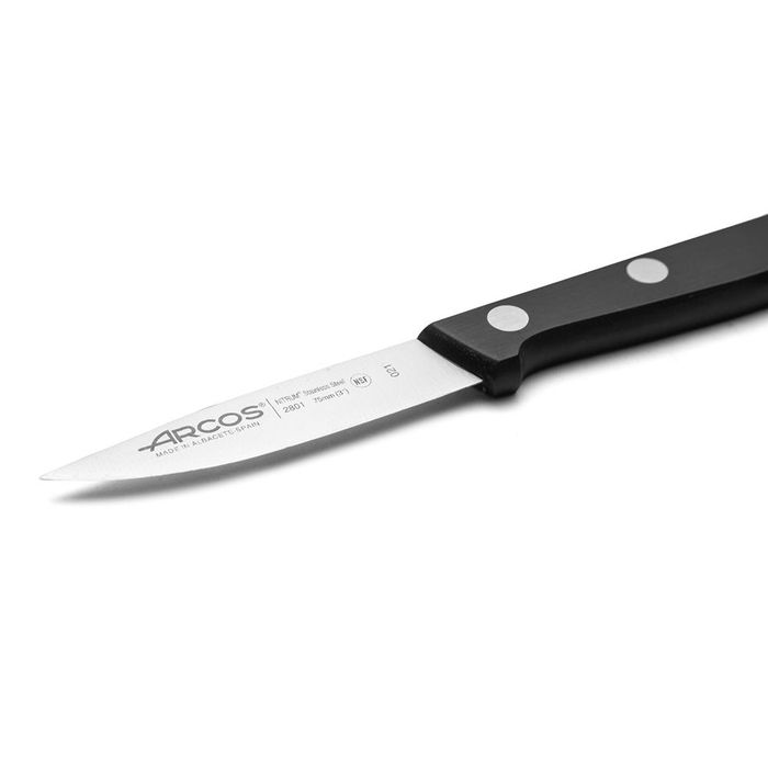 Arcos Cuchillo Mondador Serie Universal 75 mm Acero Nitrum Mango Antiviral Bactiproof Silver