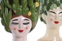 DKD Home Decor Set de 4 Maceteros de Cerámica Tropical Cactus Verde