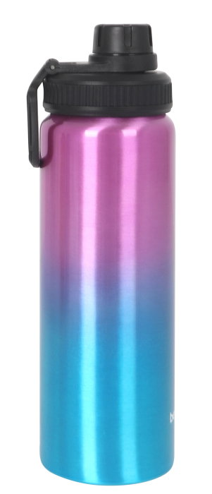 Inde Botella Sport Agua Aluminio Metalizado 800 ml 24.2x7.3 cm (12 Unidades)