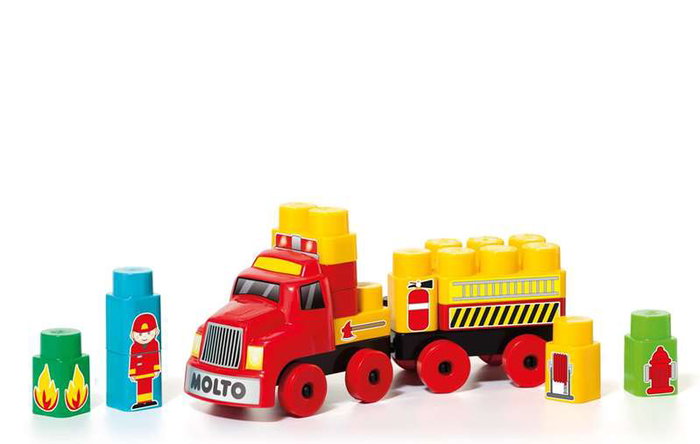 Molto Camión de Bloques con Remolque - 25 Piezas - Juguete de Construcción en Español e Inglés