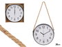Giftdecor Reloj de Pared con Cuerda para Colgar Negro 30 cm (Set de 8)