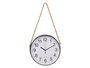 Giftdecor Reloj de Pared con Cuerda para Colgar Negro 30 cm (Set de 8)