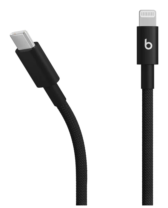 Beats Cable de Carga Trenzado USB-C a Lightning Bolt Black (1.5 m) - Compatible con iPhone, iPad, AirPods, Mac