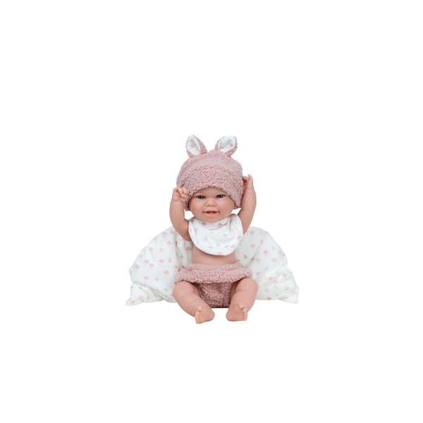 Muñecas Arias Elegance Babyto - Muñeca de Vinilo Rosa de 33 cm para Niña con Capazo, Edad 3+