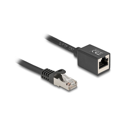 DeLOCK Cable de extensión de red RJ45 Cat6a S/FTP 1 m negro DeLOCK Cable de extensión de red RJ45 Cat6a S/FTP 1 m negro