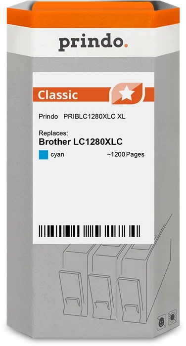 Prindo Classic XL Cian Cartucho de tinta compatible con Brother LC1280XLC Prindo Classic XL Cian Cartucho de tinta compatible con Brother LC1280XLC