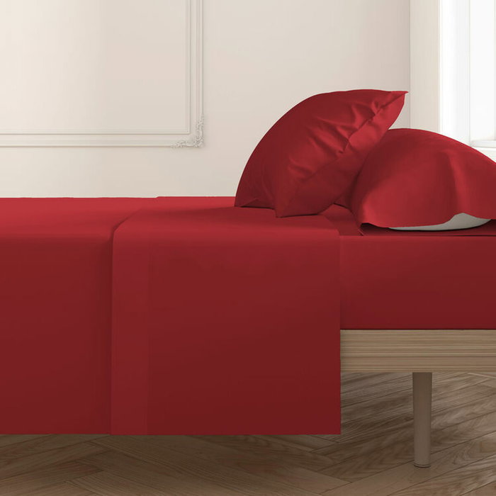 Sábana Encimera Hosteline Rojo Cama de 120 Sábana Encimera Hosteline Rojo Cama de 120