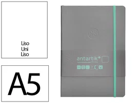 Antartik Cuaderno A5 Tapa Blanda Hojas Lisas Gris y Turquesa 80 Hojas 80gr FSC Colección Antartik Notes