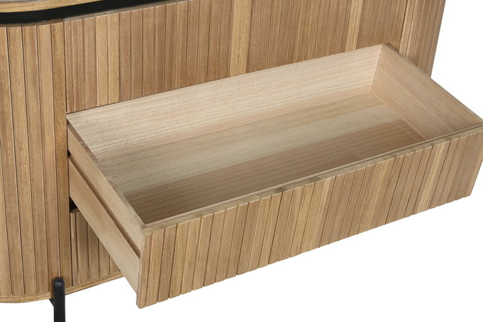 DKD Home Decor Cómoda Haiarts 23 Natural Negro 3 Cajones 39 x 70 x 110 cm