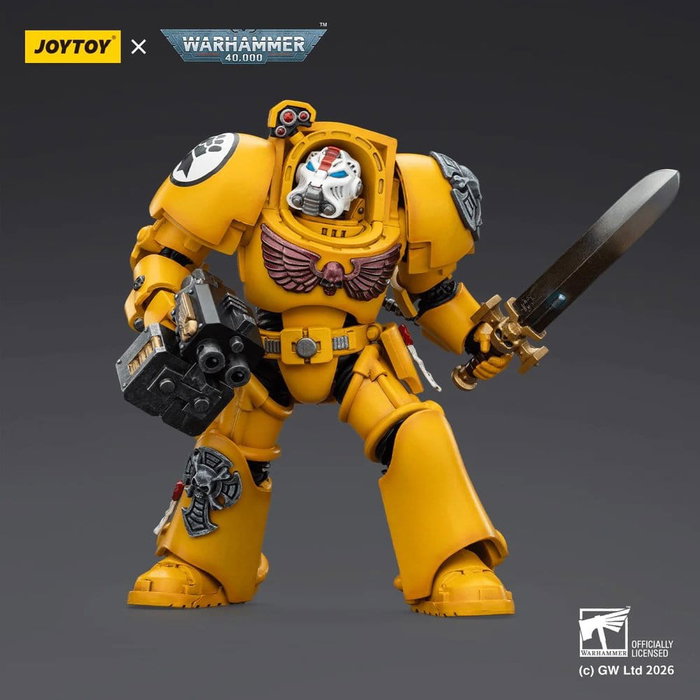 Joy Toy (CN) Warhammer 40,000 Imperial Fists Terminator 1 con Espada de Poder y Storm Bolter, 14 cm