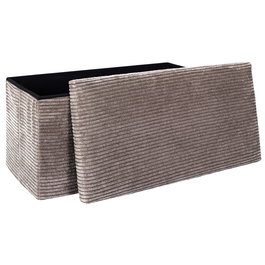 Home Deco Factory Puf Plegable Scott Taupé Colección Cocooning 76x38x38 cm